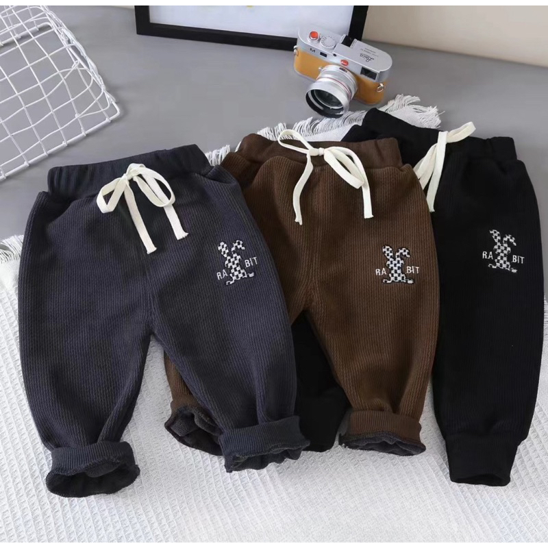 Quần dài bé trai, quần nhung QC lót nỉ xịn xò 3 màu cho bé