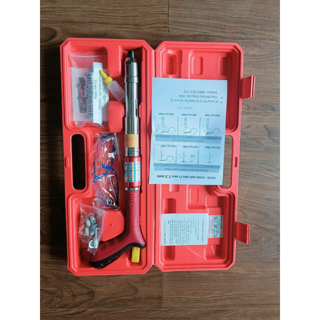 HCM máy bắn đinh bê tông mini  kèm theo 20 con ty dù