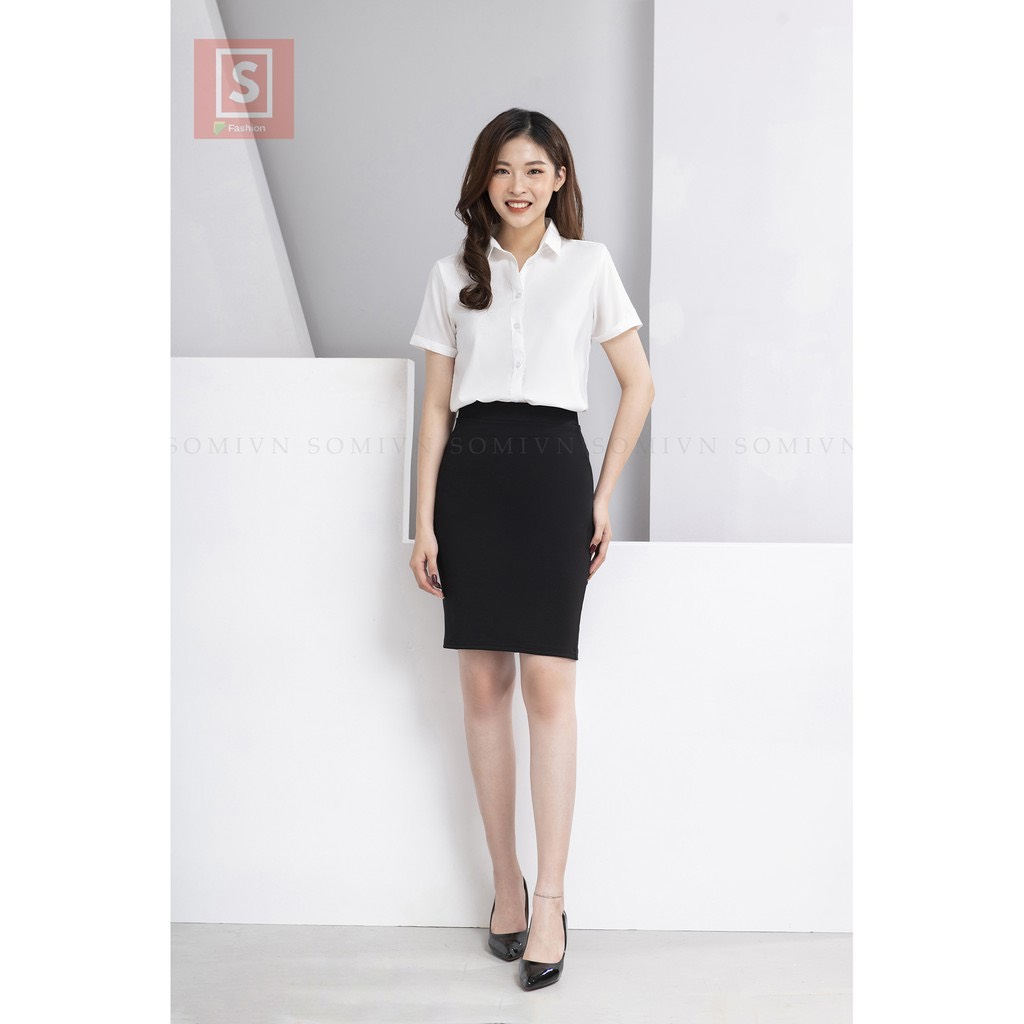 Aó sơ mi nữ màu trắng chất đẹp hàng công sở thích hợp mặc đi chơi và đi làm