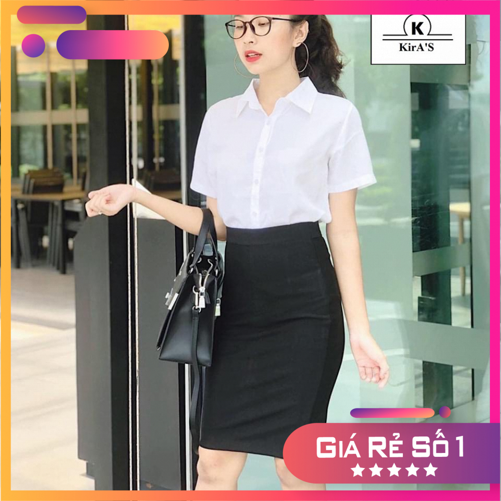 Aó sơ mi nữ màu trắng chất đẹp hàng công sở thích hợp mặc đi chơi và đi làm