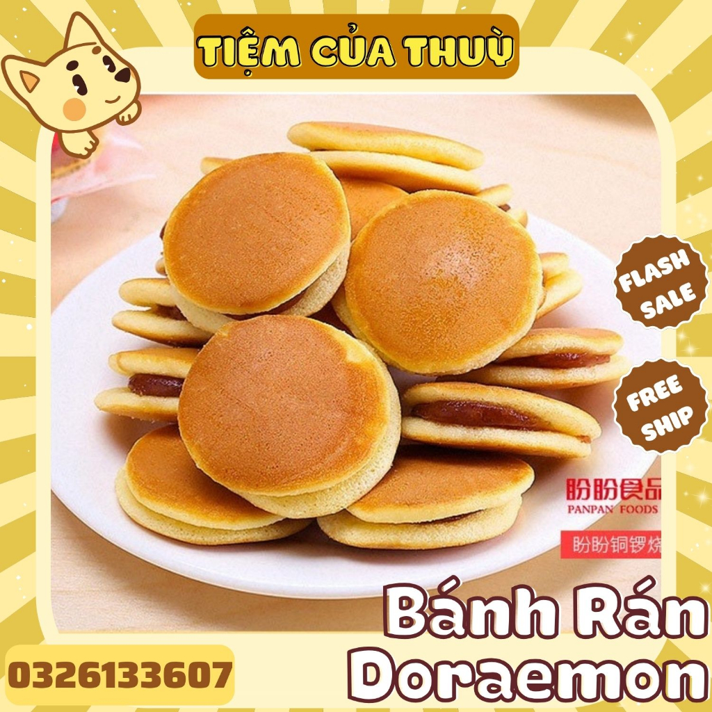 (1 Cái) Bánh Rán Doraemon MINI Kẹp Nhân 3 Vị Đậu Đỏ - Khoai Môn - Táo Đỏ, Tiệm ăn vặt Thuỳ Bùi