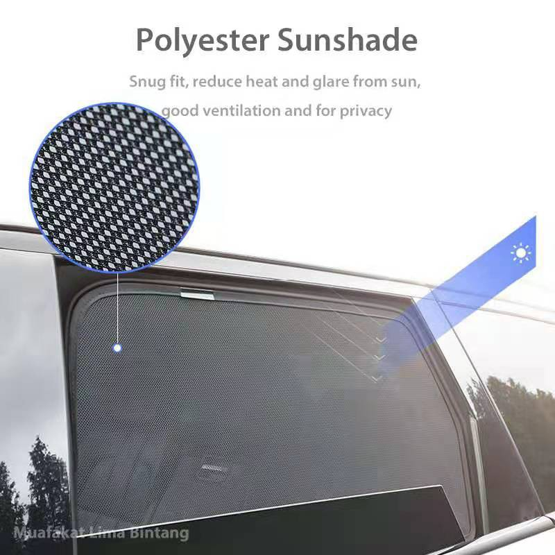 Rèm che nắng nam châm cho xe Toyota Wigo, Prado, Rush, Venza, Zace, Hilux, RAV4 bộ 4 tấm cho 4 cửa, vừa khít kính