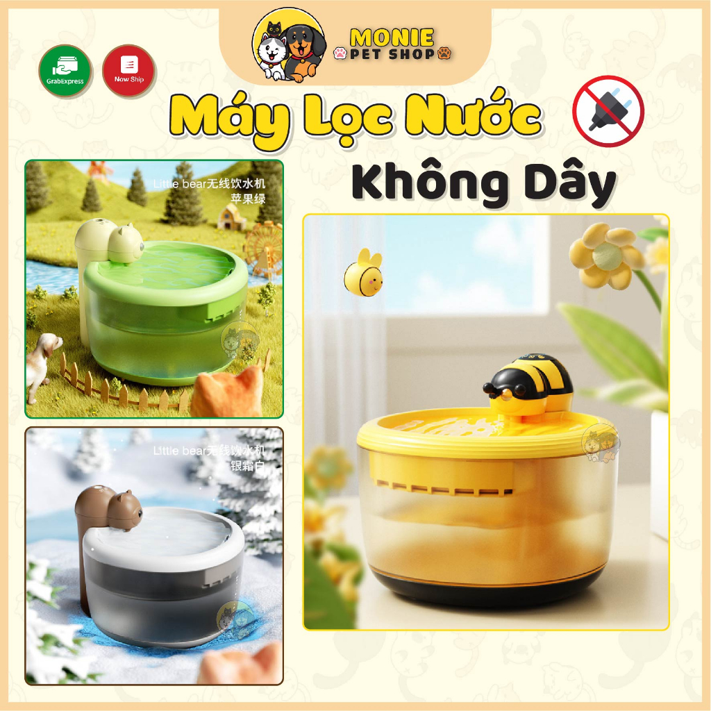 [Hỏa tốc] Máy lọc nước không dây, không cắm điện, máy lọc nước tự động cho chó mèo