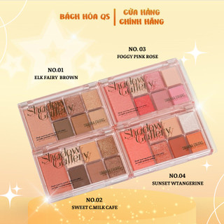  Bảng phấn mắt má hồng Sivanna có nhũ tông cam hồng đào nude Shadow Gallery Eye Palette HF195 - Phấn mắt Sivana má hồng 