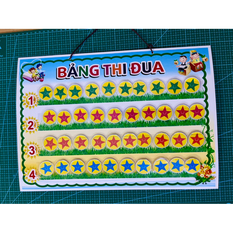 Bảng thi đua A3 + 30 hoặc 40 Sao rời  có dây treo