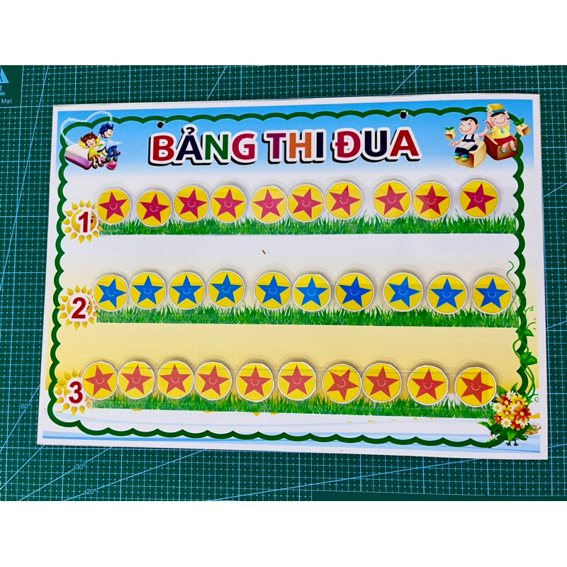 Bảng thi đua A3 + 30 hoặc 40 Sao rời  có dây treo