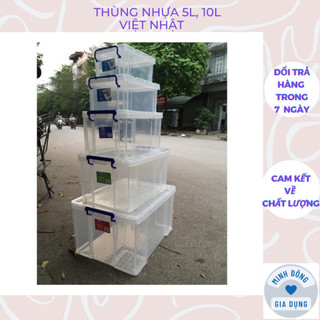 Thùng nhựa 5L, 10L Việt Nhật, thùng chữ nhật đa năng hộp thực phẩm to