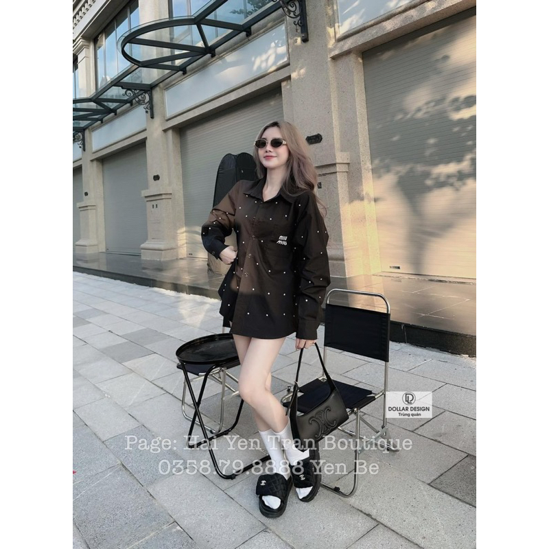 Áo Sơmi Thêu Miuiu Đính Đá L1