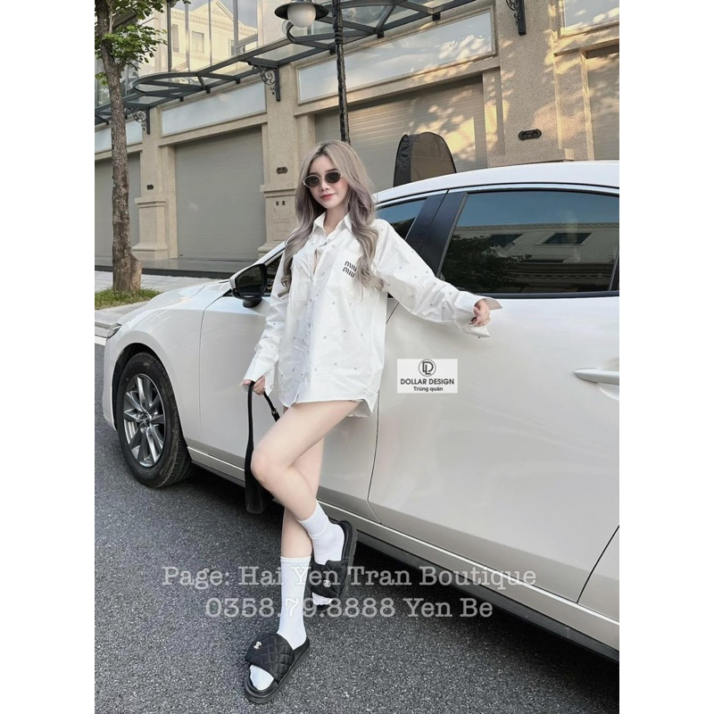 Áo Sơmi Thêu Miuiu Đính Đá L1