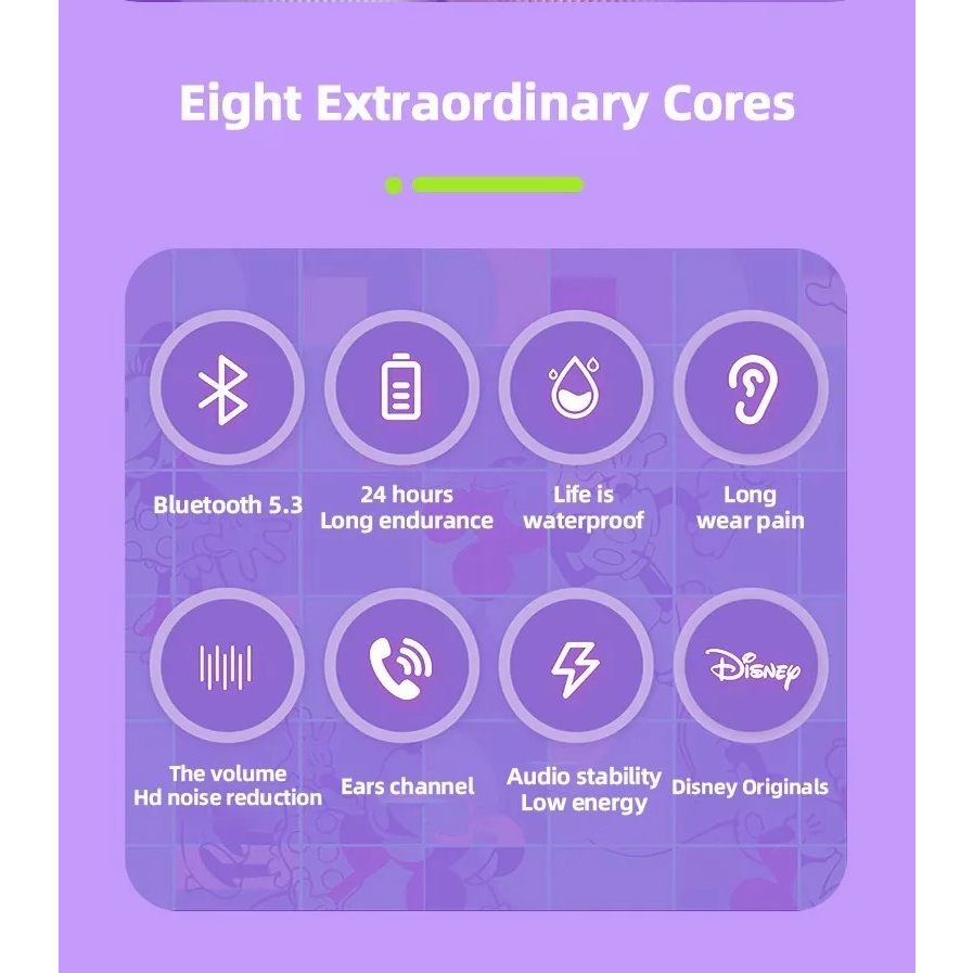 - Tai Nghe Bluetooth 5.3 Lenovo Disney DB1 Tsumtsum - Chống thấm nước - Khử ồn - Âm thanh HIFI Stereo