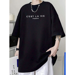 Áo thun nam, áo phông nam nữ tay lỡ form rộng cổ tròn chất cotton65 thoáng mát in hình cest la vie paris - AnBinhShop
