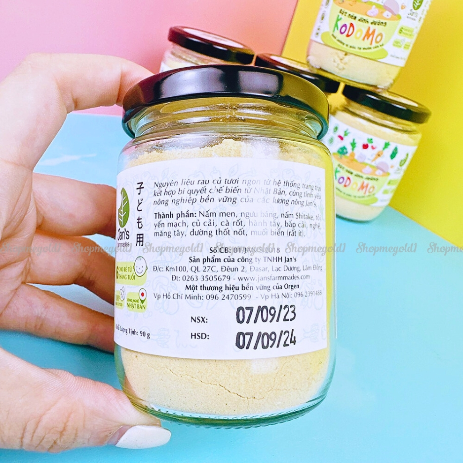 Hạt nêm dinh dưỡng ăn dặm cho bé Kodomo, Bột nêm rau củ cho bé Kodomo gia vị ăn dặm kích thích bé ăn ngon 90g