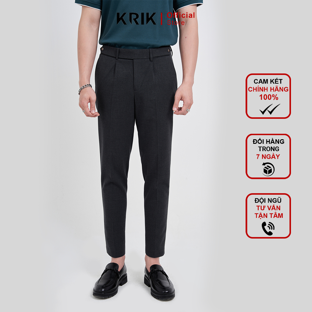 Quần Âu Nam Local Brand KRIK Form Carrot Chất Liệu Poly Cao Cấp Không Bai Xù QA7015