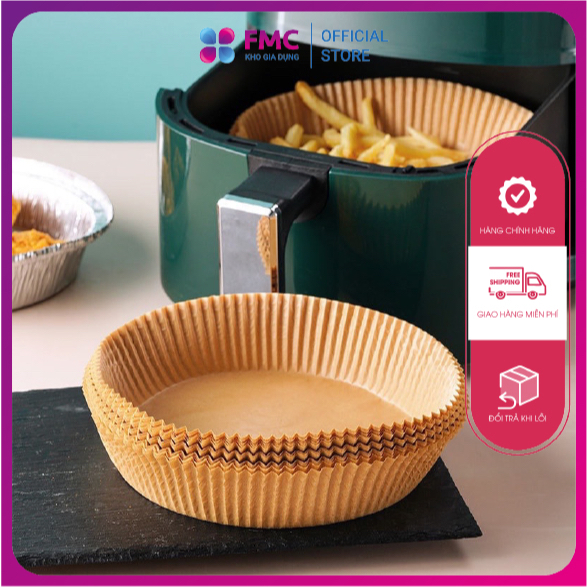 Set 50 Miếng Giấy Lót Nồi Chiên Hình Khuôn Bánh - Giảm Thiểu Tối Đa Dầu Mỡ Bám Vào Nồi Chiên Không Dầu