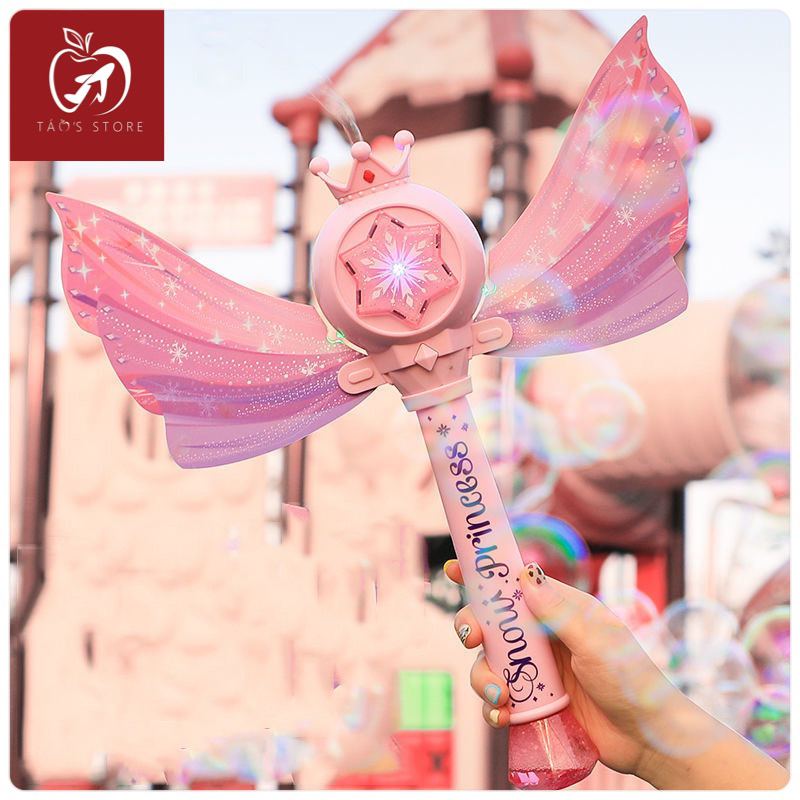 Đồ Chơi Gậy Phép Thuật Thổi Bong Bóng Tự Động Có Đèn Và Âm Thanh Hình Vương Miện Hoạt Hình Dành Cho Bé