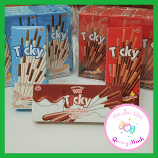 Bán sỉ lốc bánh phủ kem Ticky Thái Lan 12 hộp 18g với vị sữa, sô cô la, dâu thơm ngon,đồ ăn vặt cổng trường hot nhất