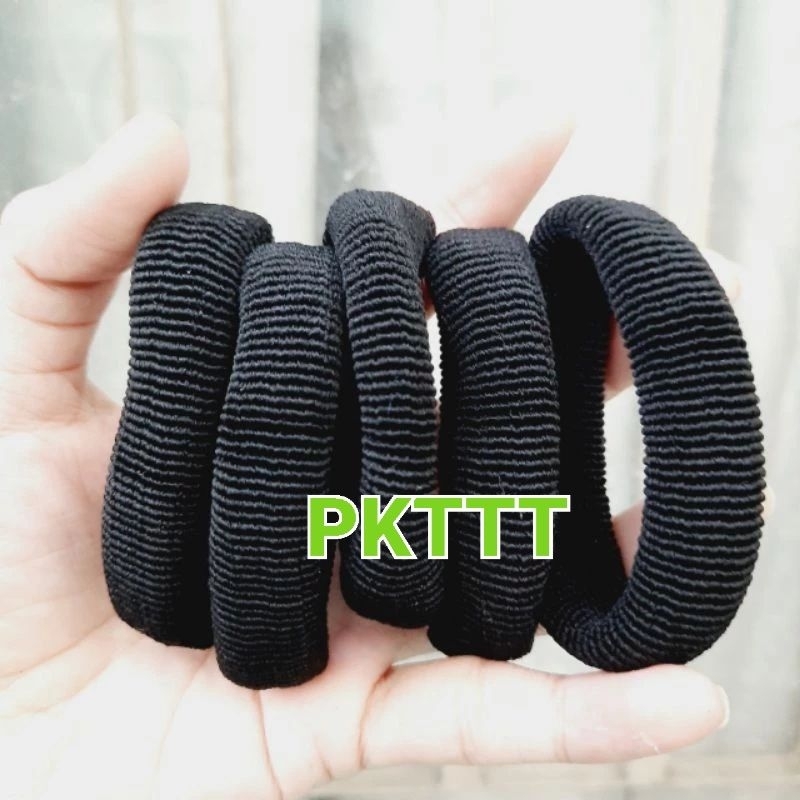 Túi 10 thun cột tóc trơn màu đen