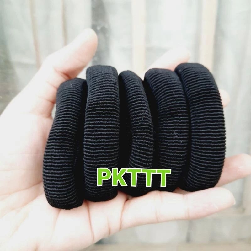 Túi 10 thun cột tóc trơn màu đen