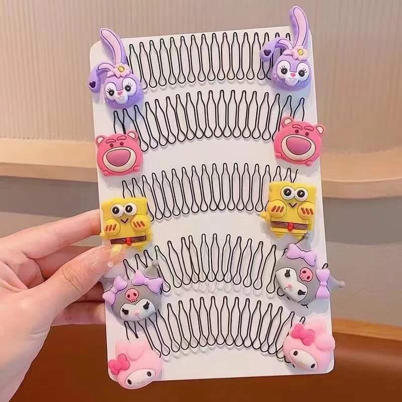 Set 5 Lược Chải Tóc Tạo Kiểu Hoạt Hình Dễ Thương Cho Bé Gái