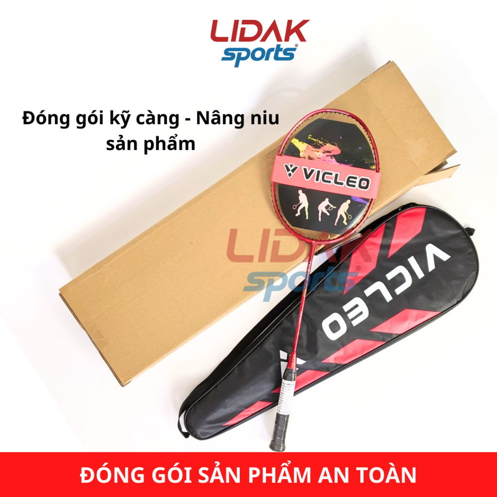 Vợt cầu lông giá rẻ VICLEO khung carbon siêu nhẹ cho người lớn, học sinh, cho bé chơi phong trào - LIDAK SPORT