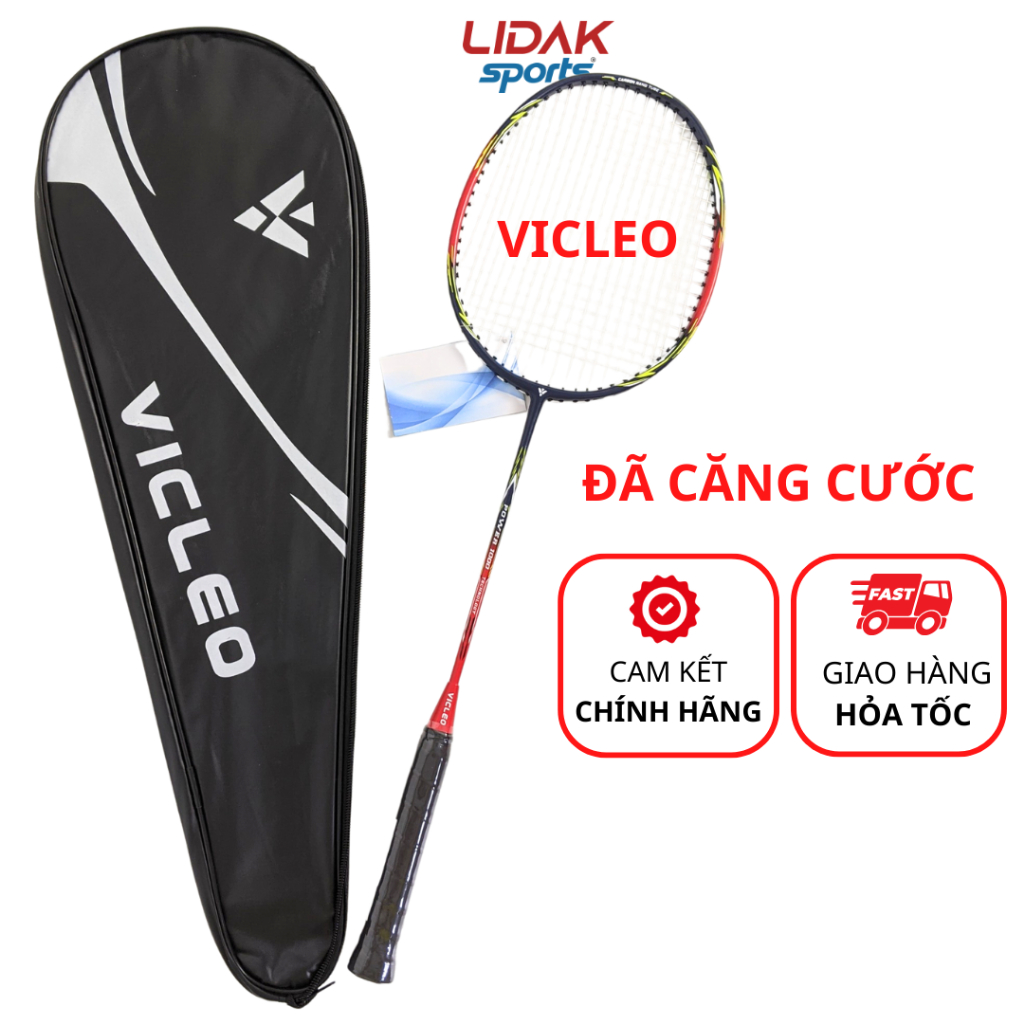 Vợt cầu lông giá rẻ VICLEO khung carbon siêu nhẹ cho người lớn, học sinh, cho bé chơi phong trào - LIDAK SPORT