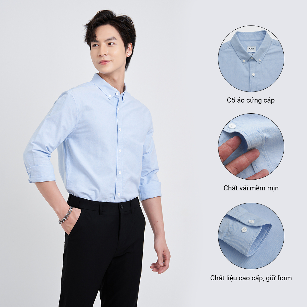 Áo Sơ Mi Dài Tay Nam Local Brand KRIK Chất Liệu Cotton Form Slimfit Lịch Lãm SD3047