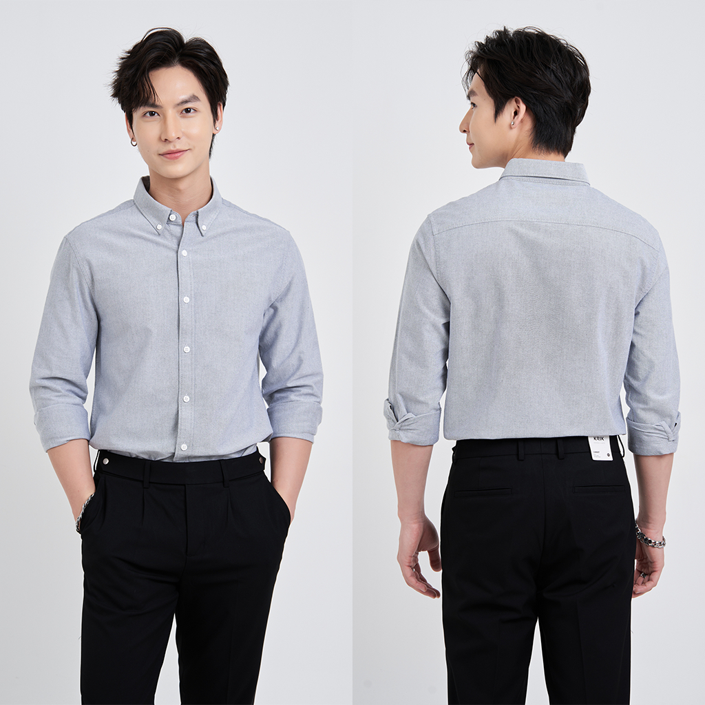 Áo Sơ Mi Dài Tay Nam Local Brand KRIK Chất Liệu Cotton Form Slimfit Lịch Lãm SD3047