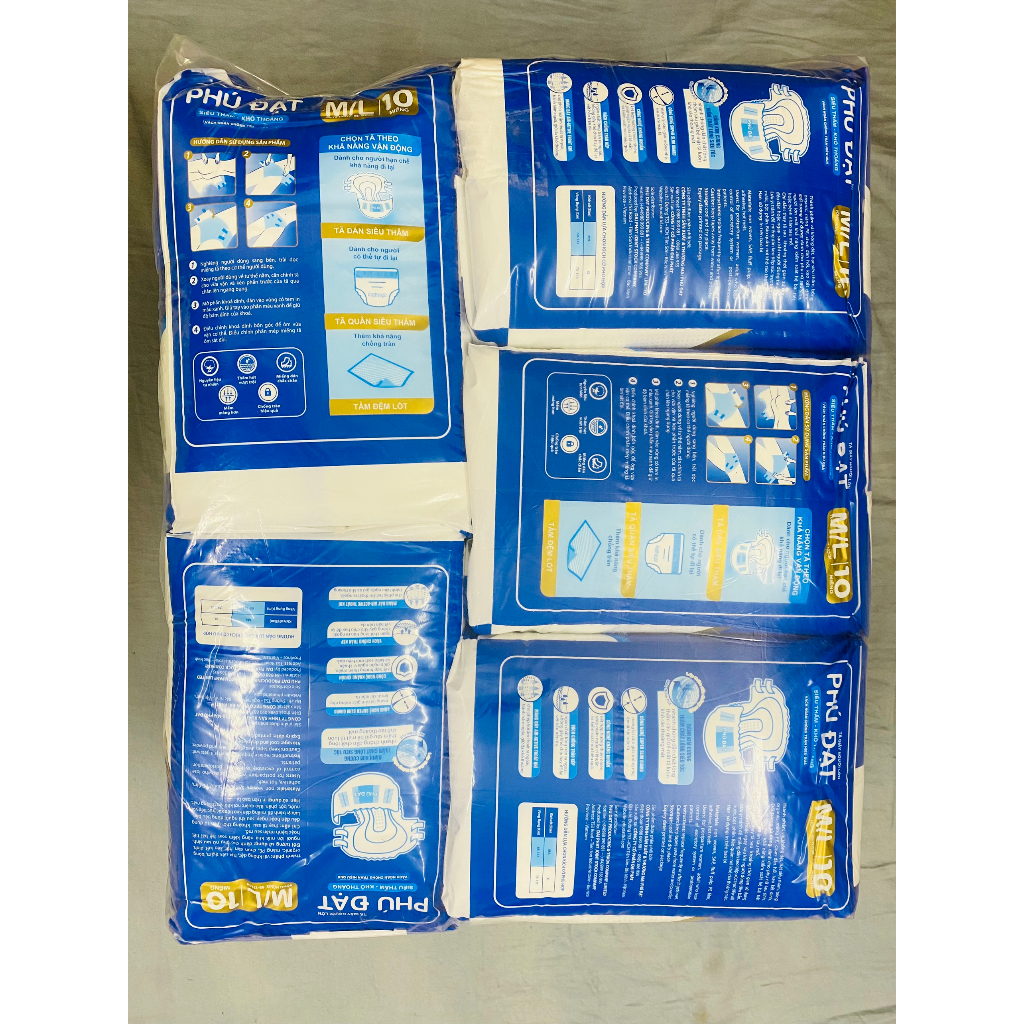 (Sỉ 50 miếng) Bỉm già Phú Đạt ML10 XL10 có vách Ánh Dương #bỉm phú đạt #tã phú đạt #phú đạt #tã già #tã già phú đạt