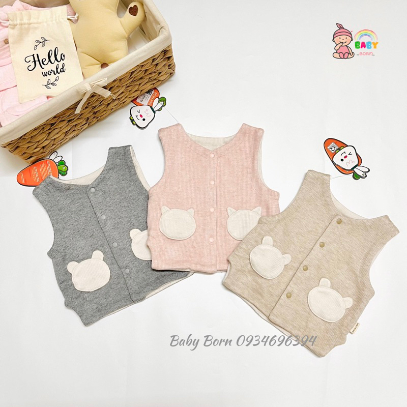 Uala Rogo - Áo gile chất nỉ cotton ấm áp, 2 mặt tiện lợi UR 3659