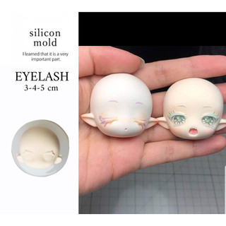 3-5 cm Mặt chibi có lông mi Khuôn silicone nặn đất sét tạo hình fondant trang trí tạo hình clay doll búp bê đất sét