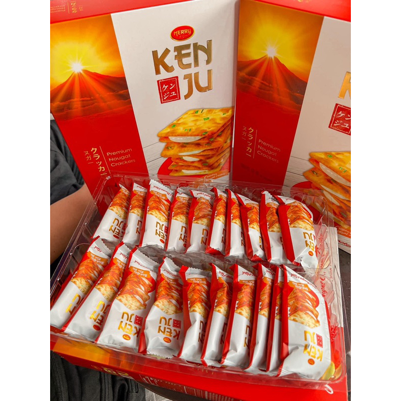 Bánh kem dẻo KenJu gói 186g, bánh Nougat Richy