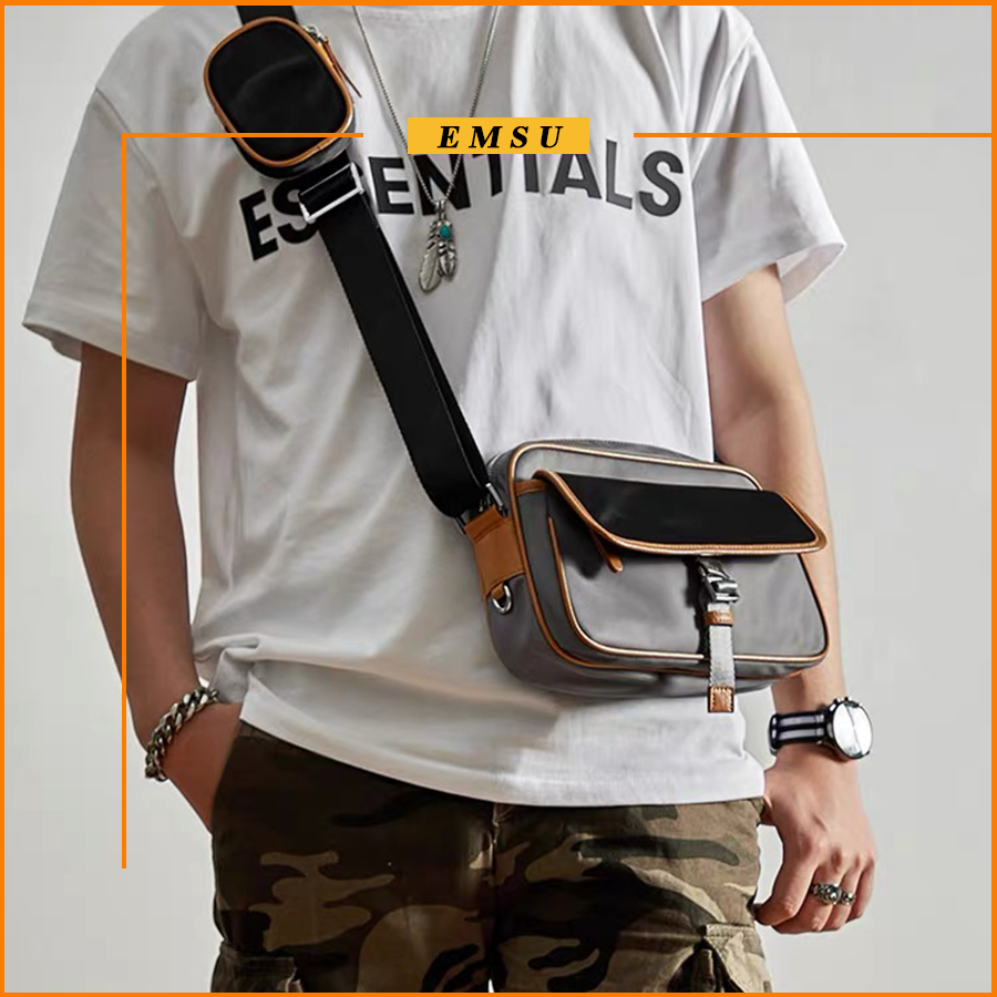 Túi đeo chéo nam hàng hiệu, Túi đeo vai coach dáng ngang vải canvas Oxford cao cấp chống thấm phong cách hàn quốc