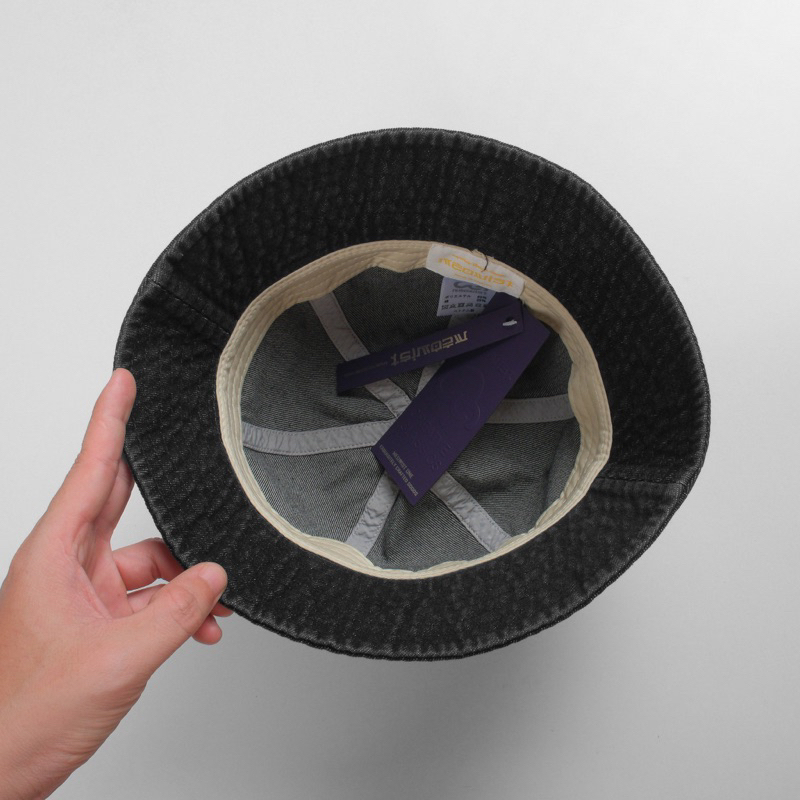 Mũ Bucket Jeans Wash Meowist Cao Cấp, Mũ Nón Bucket Logo Gấu Form Unisex