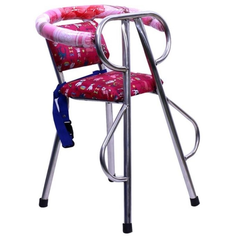 Ghế ngồi xe máy cho bé bằng inox dùng được cho cả xe ga và xe số