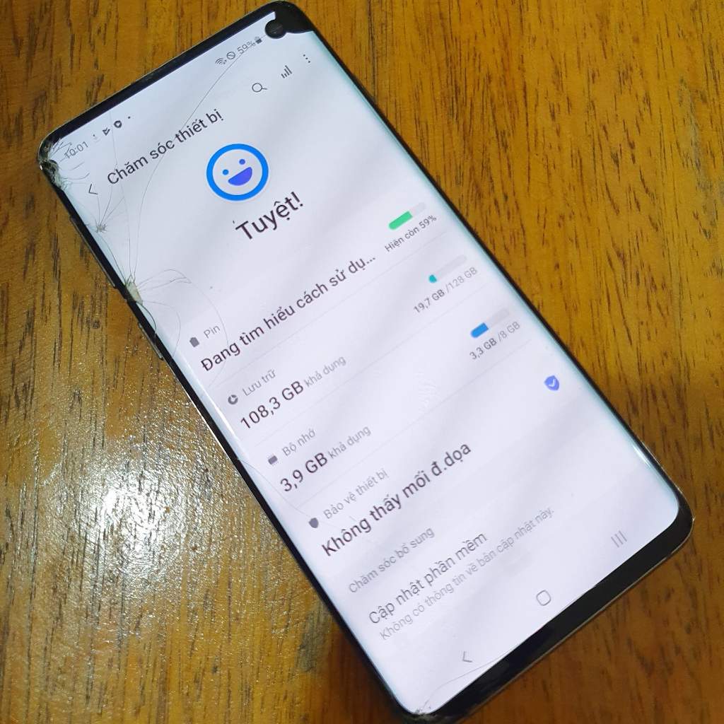 Điện Thoại Samsung S10 củ vỡ màn hình giá rẻ - Ram 8gb - Bộ nhớ 128gb