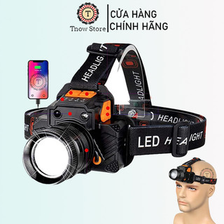 Đèn pin siêu sáng đội đầu 🔥FREESHIP🔥 Đèn đội đầu cảm biến bằng tay phóng to thu nhỏ đa năng