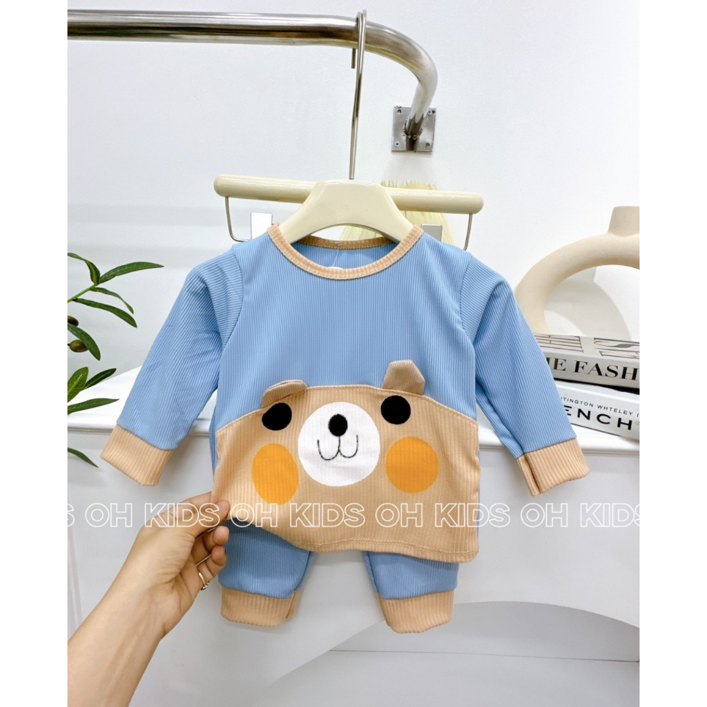 Bộ len tăm dài tay cho bé trai bé gái 7-15kg