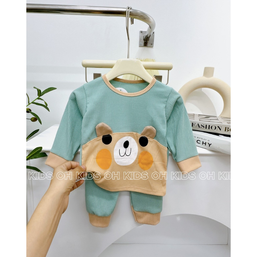 Bộ len tăm dài tay cho bé trai bé gái 7-15kg