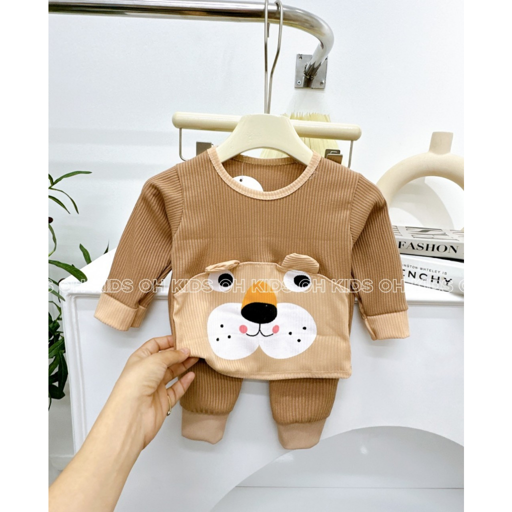 Bộ len tăm dài tay cho bé trai bé gái 7-15kg