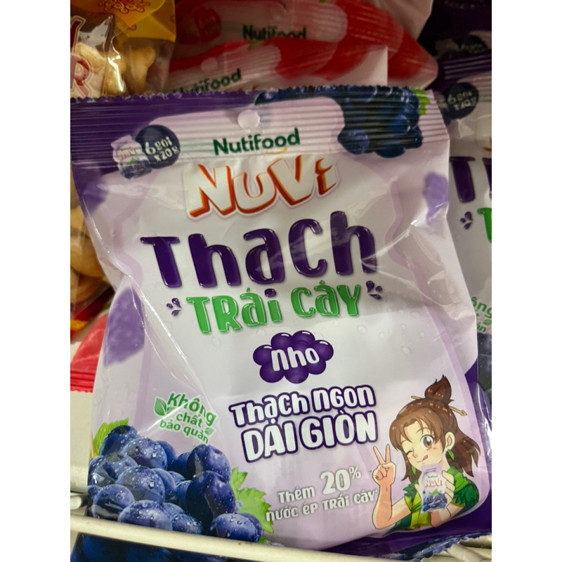 Thạch Trái Cây Nho,Đào Túi 120g/6 gói*20g  taphoatoanngocc