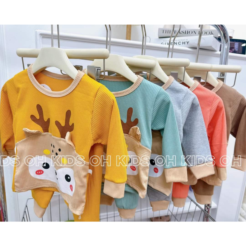 Bộ len tăm dài tay thu đông cho bé trai be sgasi 7-15kg