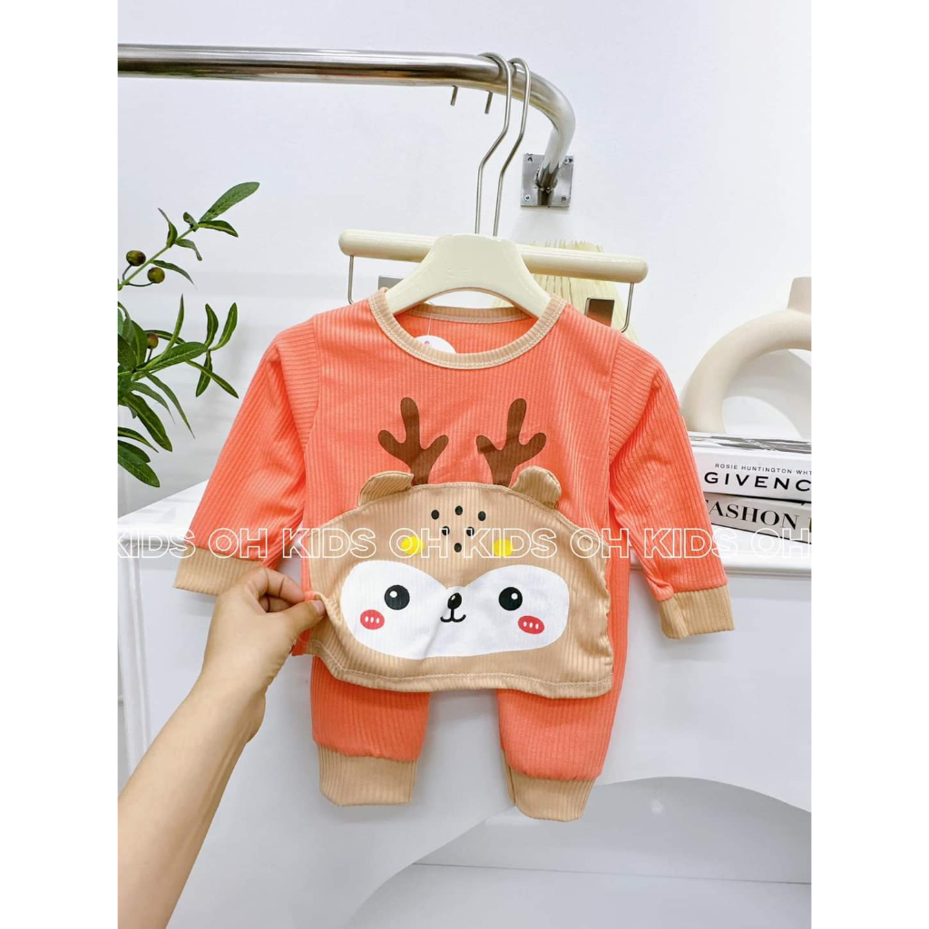 Bộ len tăm dài tay thu đông cho bé trai be sgasi 7-15kg