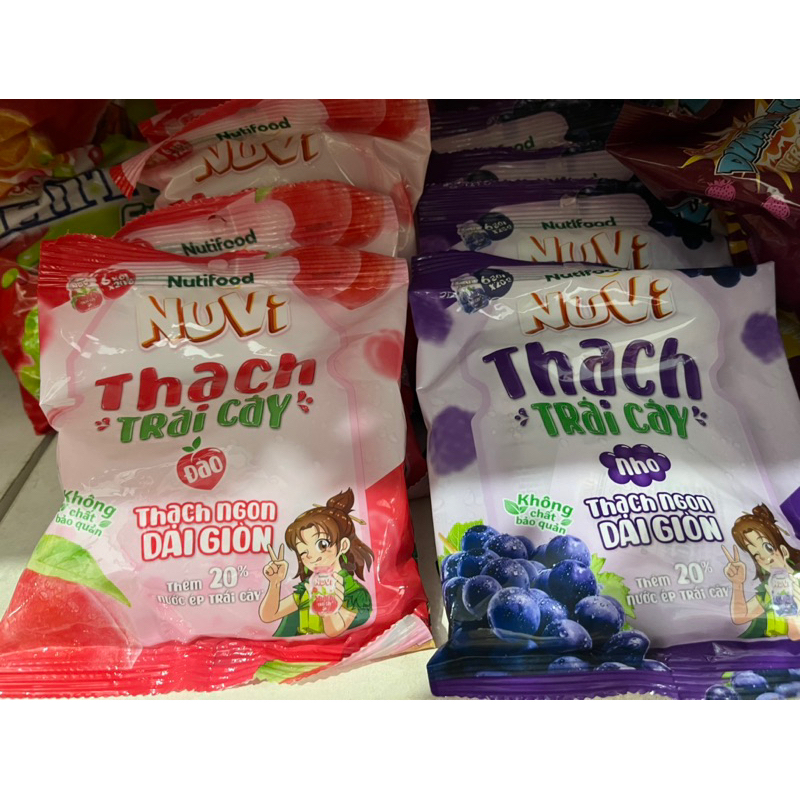 Thạch Trái Cây Nho,Đào Túi 120g/6 gói*20g  taphoatoanngocc