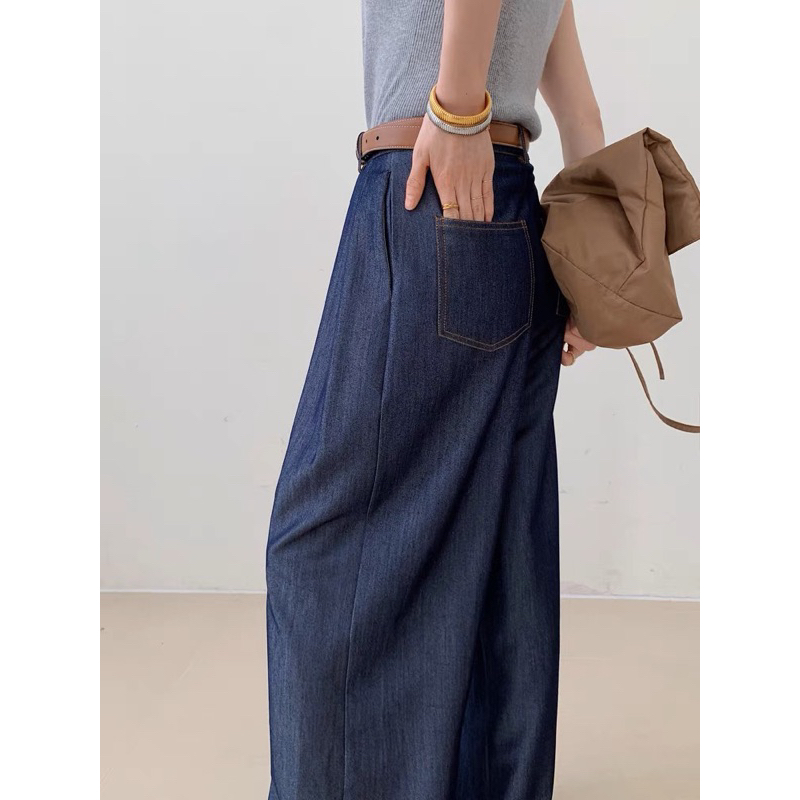 Quần denim vintage ống siêu rộng