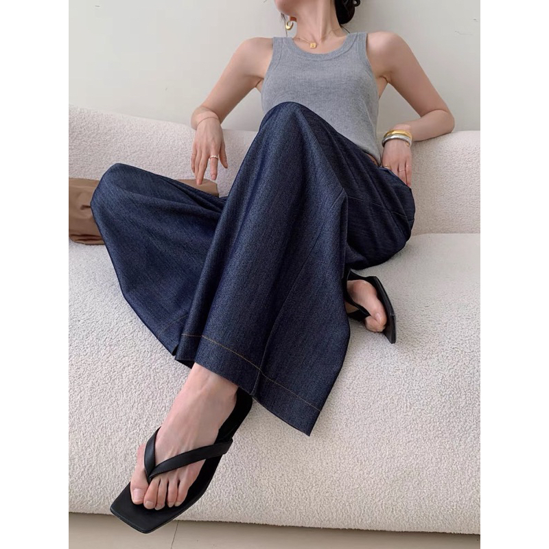 Quần denim vintage ống siêu rộng