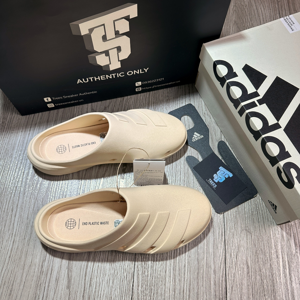 Dép ADIDAS ADICANE CLOGS SLIDES BEGIE HQ9916 Full Box Tag Auth