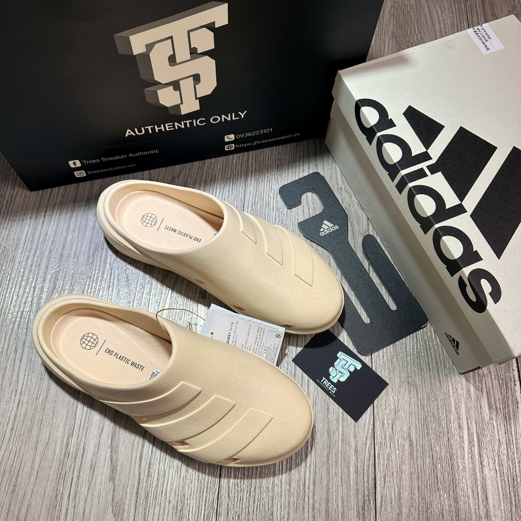 Dép ADIDAS ADICANE CLOGS SLIDES BEGIE HQ9916 Full Box Tag Auth