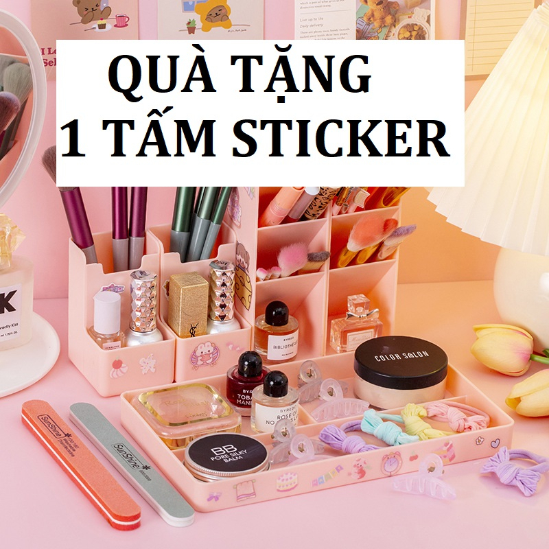 MVP3379 Kệ đựng bút 5 món để bàn kích thước lớn văn phòng phẩm tặng kèm miếng dán