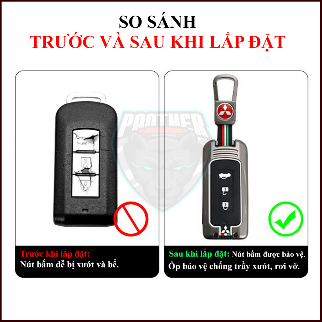 Ốp Chìa Khóa Xe Mitsubishi Xpander, Outlander, Attrage Pajero Sport Mirage, Triton Họa Tiết Cờ Ý Sang Trọng