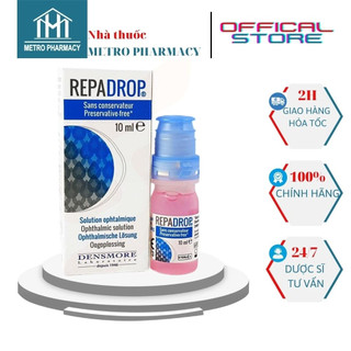  Dung dịch nhỏ mắt RepaDrop-Nước mắt nhân tạo-Giảm cảm giác khô mắt mỏi mắt ngứa mắt-Nhập khâu Châu Âu-Dung tích 10ml 